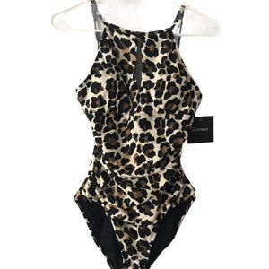 Ellen Tracy leopard one piece swimsuit size 6